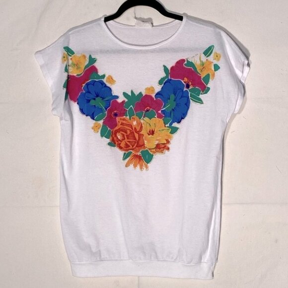 Vintage T Shirt With Flower Graphic L - Picture 6 of 10